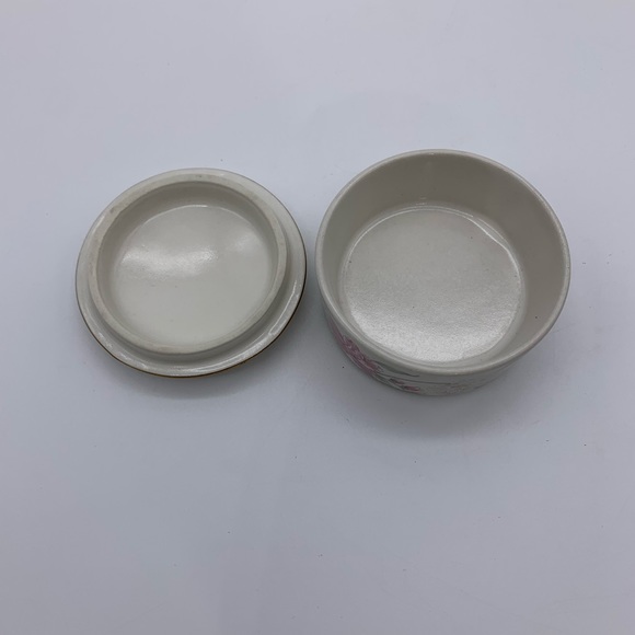 Vintage Prima Otagiri Japan Porcelain Pink White Floral With Gold Rim TrinketBox - Picture 11 of 12